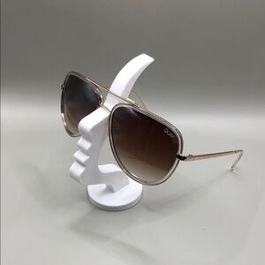 QUAY AUSTRALIA ALL IN AVIATOR SUNGLASSES CLEAR BROWN GRADIENT LENS